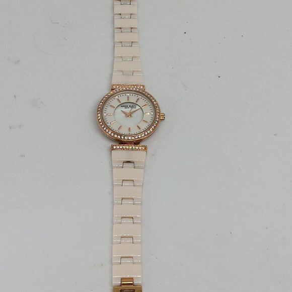 Anne Klein 12/2274RGST Women's 30mm Rose Tone + Ceramic Watch & Bracelet Set - Picture 5 of 11